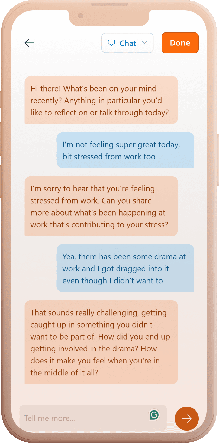 AI-guided chatbot journaling