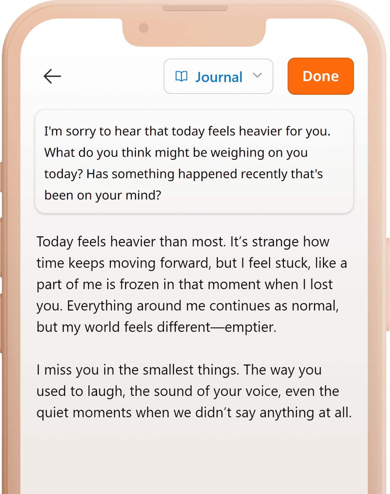 Journal mode with AI-guided prompts
