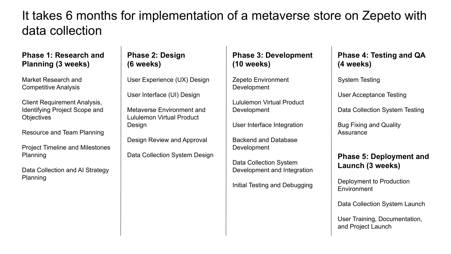 6-month implementation plan across 5 phases