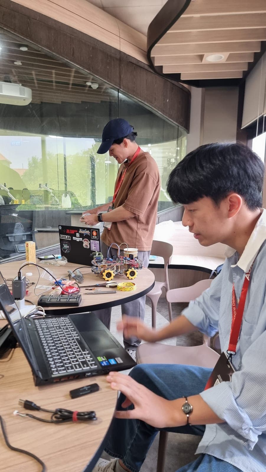 Building and debugging the rover mid-hackathon