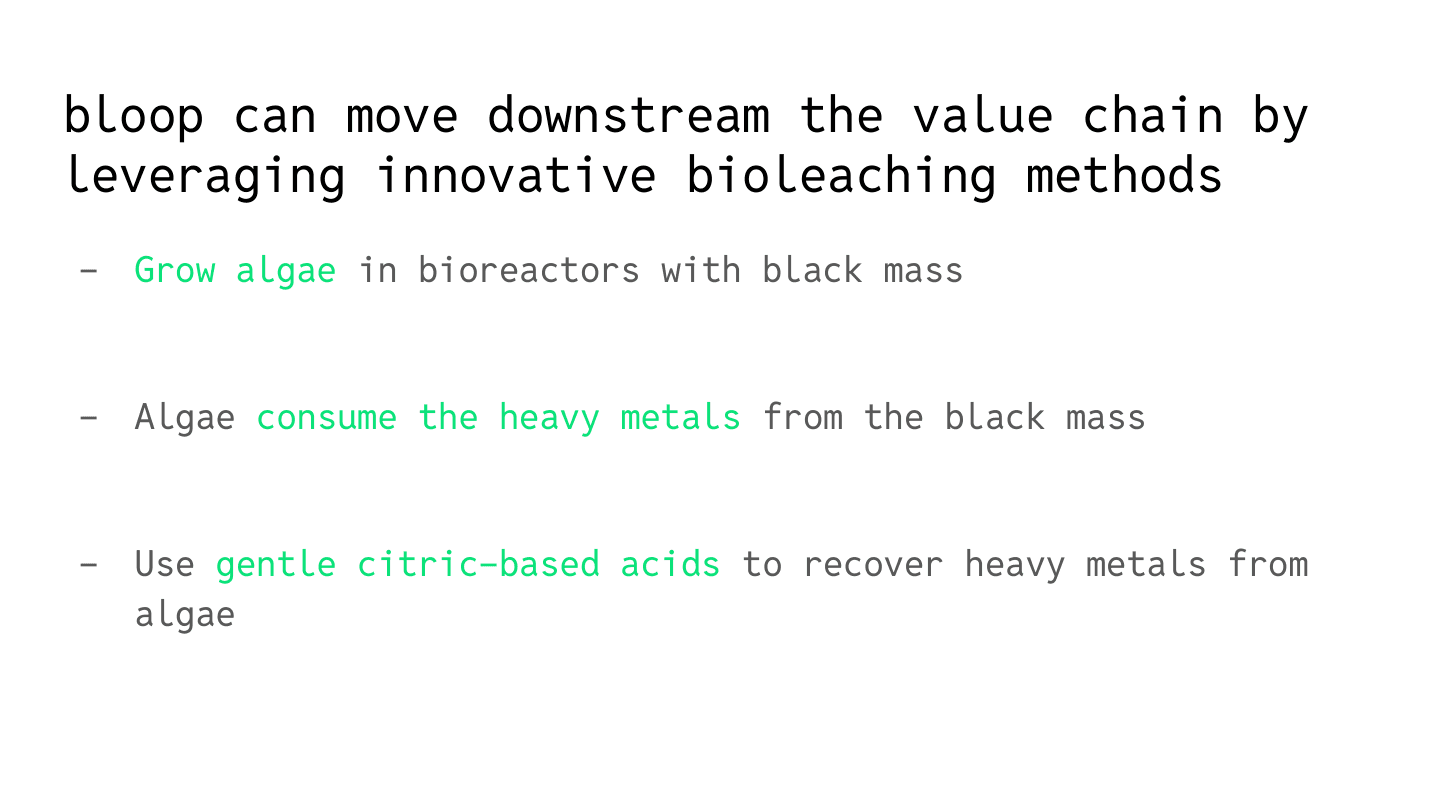 bloop can move downstream via bioleaching
